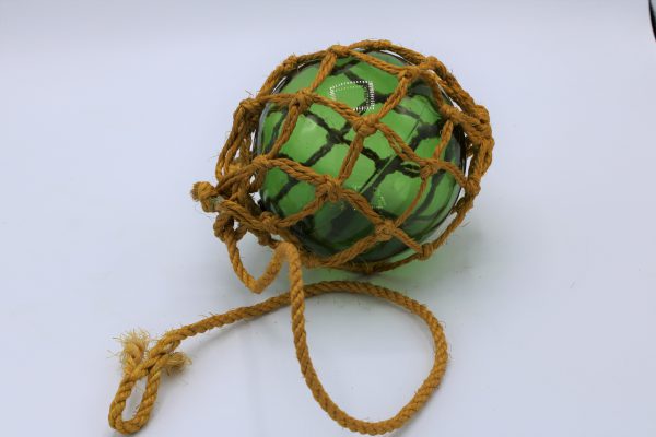 Vintage glazen bol in macramé - Afbeelding 3