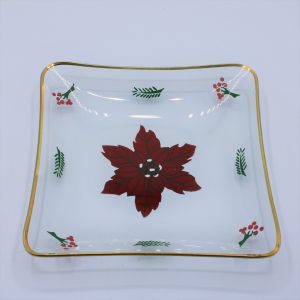 Vintage glazen kerstschaal