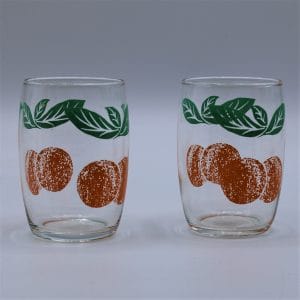 Vintage fruit sapglas sinasappel klein formaat