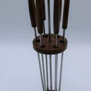 Vintage fonduevorken in standaard