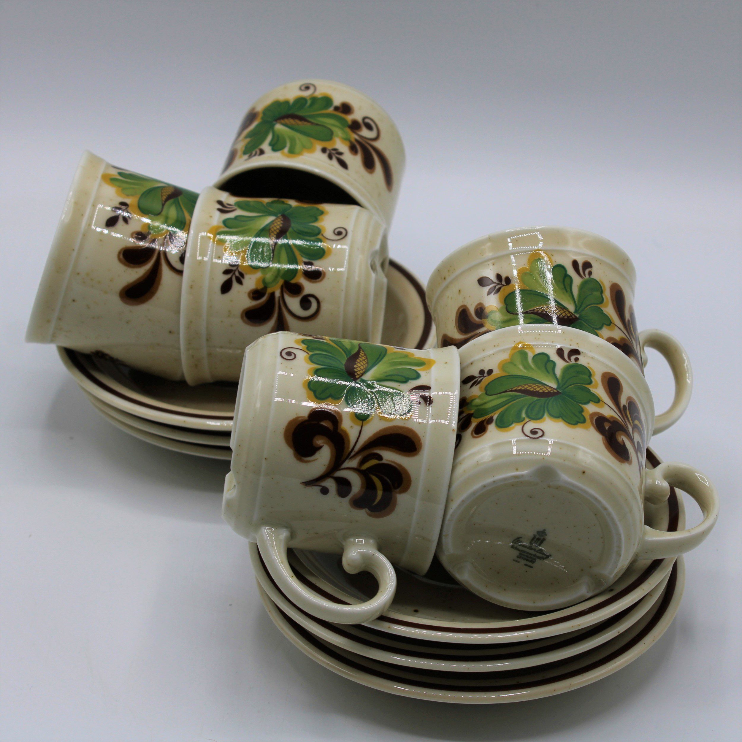 Set 6 retro kop en schotels Winterling