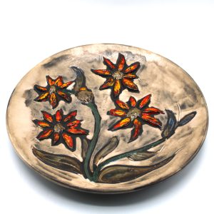 Ruscha wandbord met bloemenafbeelding