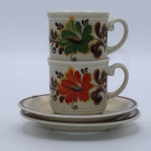 Set 2 retro kop en schotels Winterling