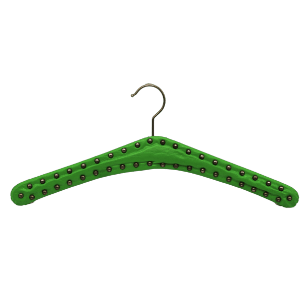 Vintage kledinghanger felgroen met studs