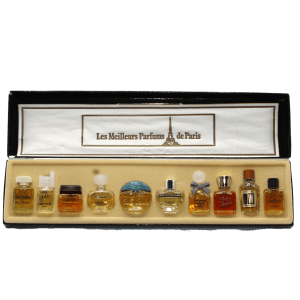 Vintage parfumdoos Les Meilleurs Parfums de Paris (10 flesjes)