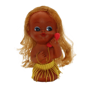 Vintage popje met telefoon jaren 60 / 70