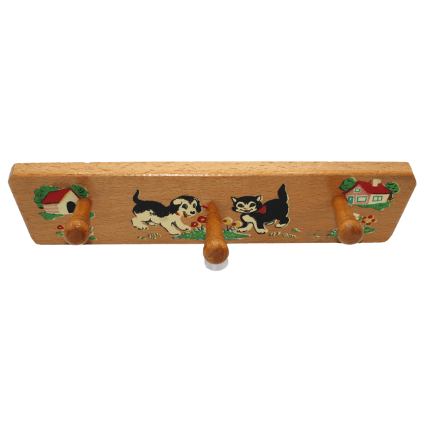 Vintage houten kinderkapstokje jaren 60