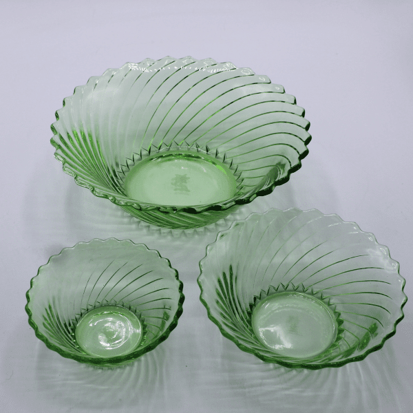 Vintage glazen schalenset - Afbeelding 3