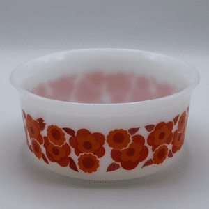 Vintage Arcopal Pyrex schaal "Lotus" rood /oranje