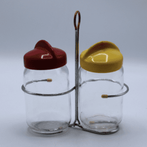 Vintage Glazen Jampotten met Rubber deksel