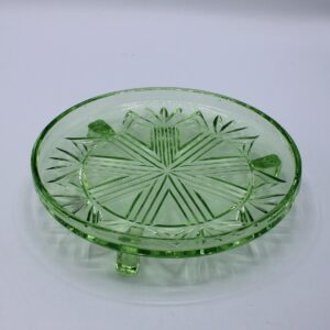 Vintage Groen Glas Cake / Taart Schaal