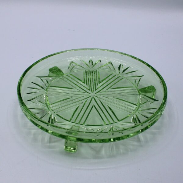 Vintage Groen Glas Cake / Taart Schaal