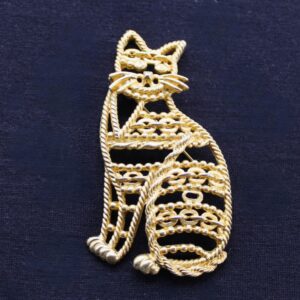 Vintage AJC Kat Broche Gesigneerd