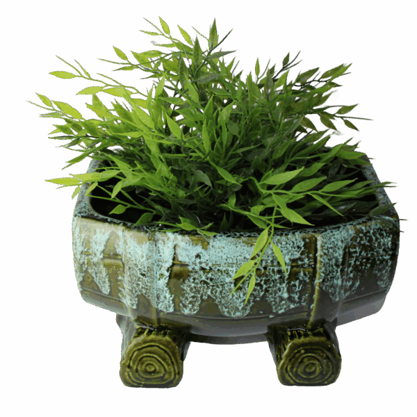 Vintage Keramiek Plantenbak Groen