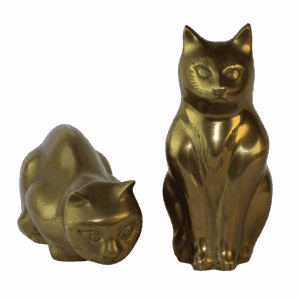 Vintage Set Messing Siamees Katten