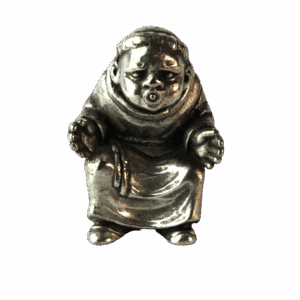 Vintage Tinnen zittende monnik Peltro Italy