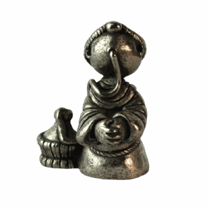 Vintage wijn drinkende pater Tin Peltro Italy