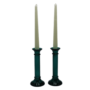 Vintage Set Glazen Kandelaars