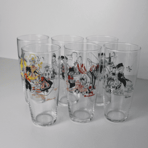 Vintage Set 1 Souvenier Glazen Jaren 60