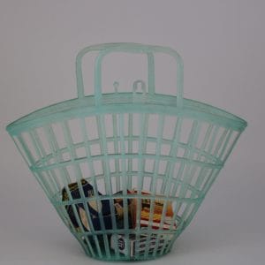 Vintage groen kunststof / plastic kindertasje